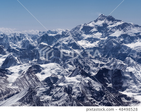 干城章嘉峰和喜馬拉雅山 / 干城章嘉峰喜馬拉雅山的鳥瞰圖 干城章嘉峰和喜馬拉雅山 / 干城章嘉峰喜馬拉雅山的鳥瞰圖 48498528