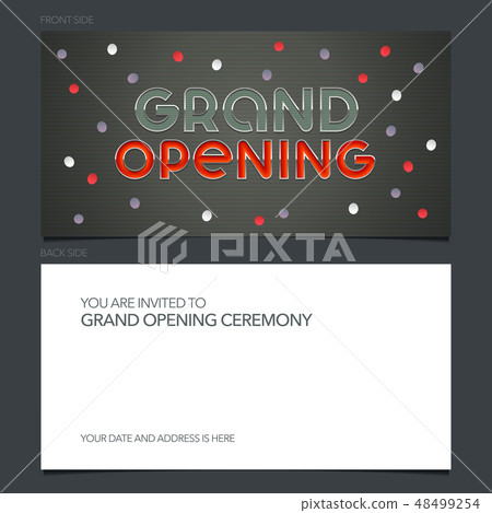 Grand opening vector banner, invitation card 48499254
