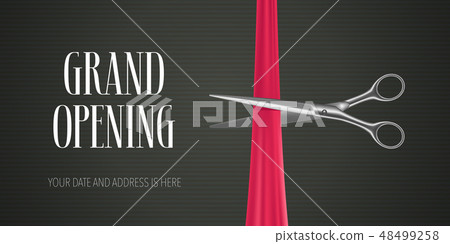 Grand opening vector banner, illustration Grand opening vector banner, illustration 48499258