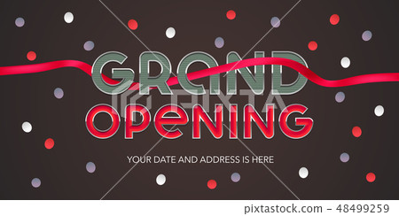 Grand opening vector banner, illustration Grand opening vector banner, illustration 48499259