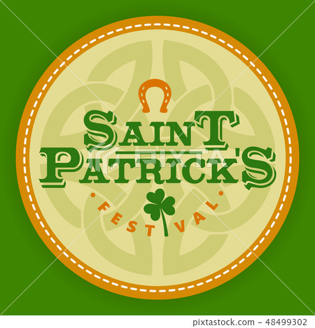 Vector St Patrick day irish logo labels icon  48499302