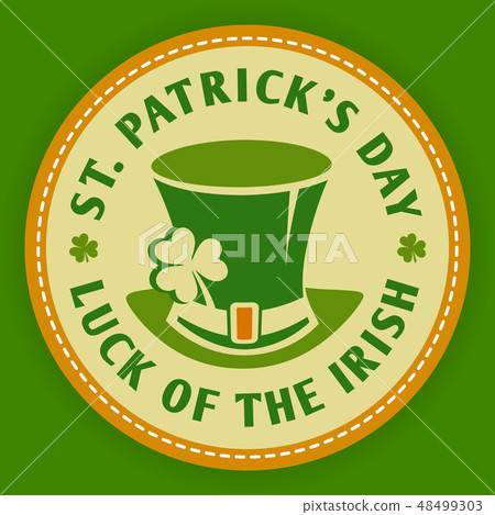 Vector St Patrick day irish logo labels icon  48499303