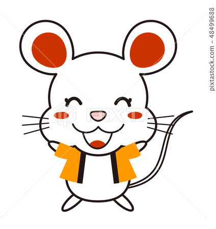 Rat mouse that is playing a banzai in a coat Rat mouse that is playing a banzai in a coat 48499688