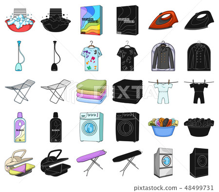 Dry Cleaner Object Dry cleaning equipment cartoon,black icons in... - Stock Illustration ...