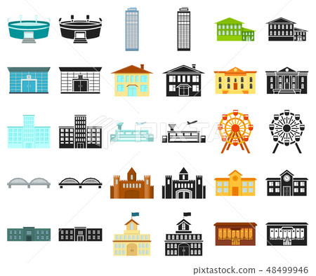 Building material icons set cartoon style Vector Image