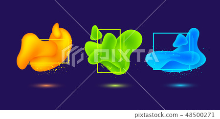 Geometric flowing liquid shapes - Stock Illustration [48500271] - PIXTA