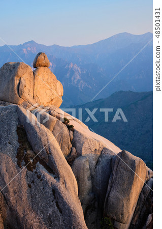View from Ulsanbawi rock peak on sunset. Seoraksan National Park, South Corea 48501431