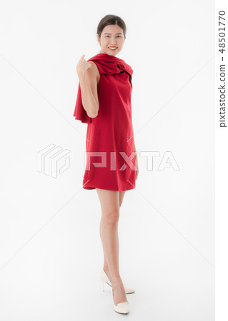 young lady in red dress young lady in red dress 48501770