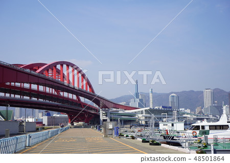 神戶港,從港口島的神戶視圖 神戶港,從港口島的神戶視圖 48501864