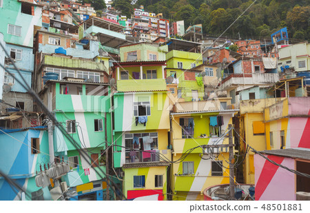Rio de Janeiro downtown and favela Rio de Janeiro downtown and favela 48501881