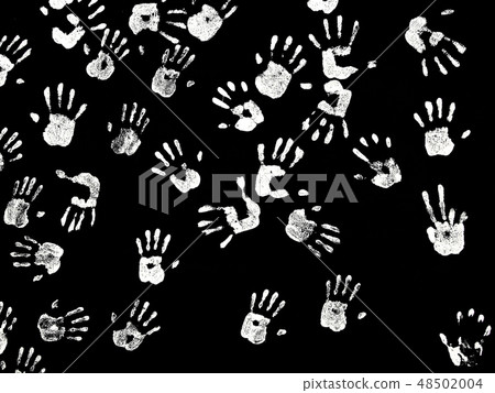 Handprints colors in a mural. Background picture 48502004