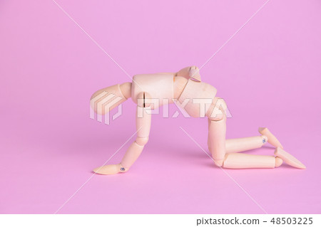 Wooden doll of low back pain 48503225