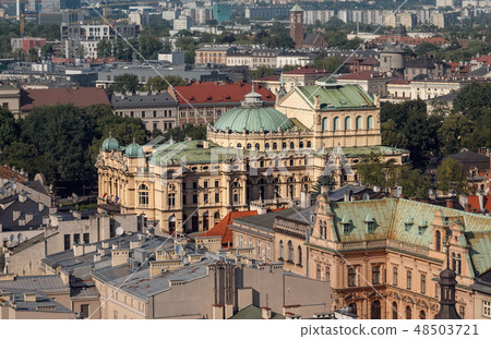 Krakow cityscape with church. Day photo. 48503721