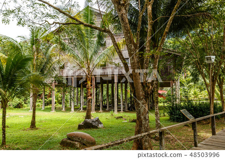 Traditional wooden houses. Melanau Tall 48503996