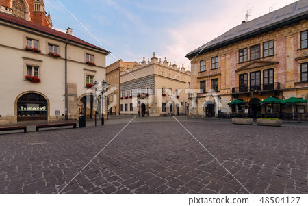 A Small Market square in the morning. A Small Market square in the morning. 48504127