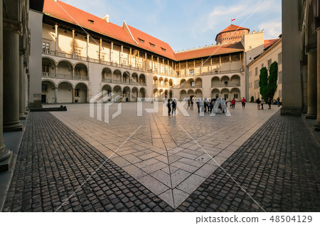 The inner courtyard of the Wawel Castle in Krakow The inner courtyard of the Wawel Castle in Krakow 48504129
