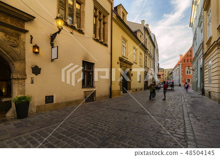 Vintage street architecture in Krakow, Poland 48504145