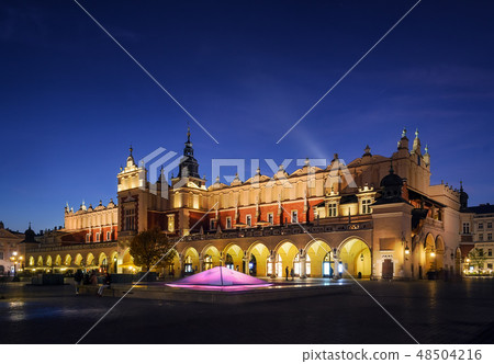 Cloth Hall Sukiennice building in Krakow city Cloth Hall Sukiennice building in Krakow city 48504216