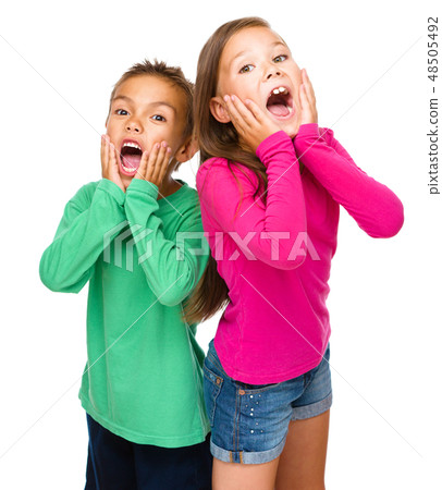 Portrait of girl and boy 48505492