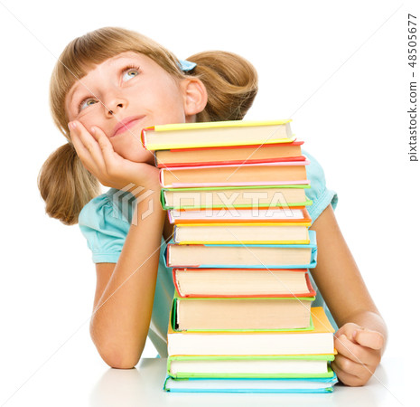Little girl with books Little girl with books 48505677