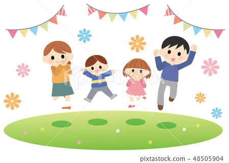 Family Jump Illustration 48505904