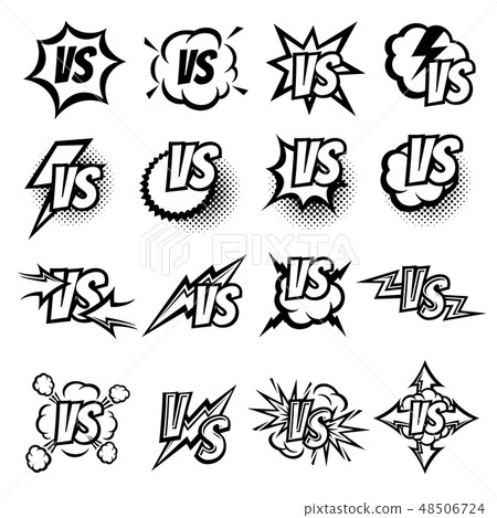 Versus vector logo set. Argue fight symbols in cartoon comic style 48506724