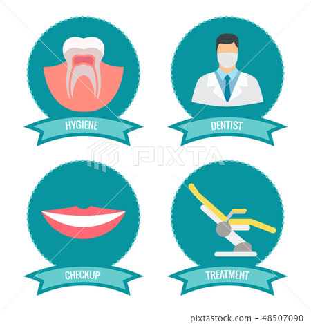Dental icons with doctor, smile, teeth and medicinal chair Dental icons with doctor, smile, teeth and medicinal chair 48507090
