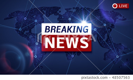 Breaking world news live vector tv background and internet video stream concept 48507563