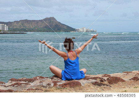 夏威夷旅行女孩旅行圖像 夏威夷旅行女孩旅行圖像 48508305