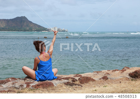 夏威夷旅行女孩旅行圖像 48508313