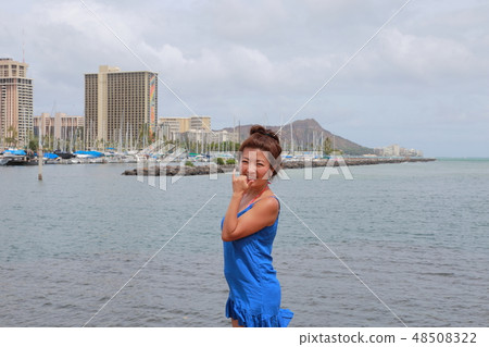 夏威夷旅行圖像海和鑽石頭 夏威夷旅行圖像海和鑽石頭 48508322
