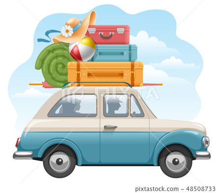 Family Traveling On The Car 48508733