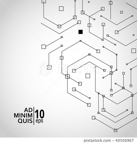 Hexagons technology and science vector connection and chemical carcass and social network 48508967