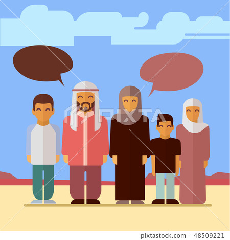 Flat arabic family social concept design Flat arabic family social concept design 48509221