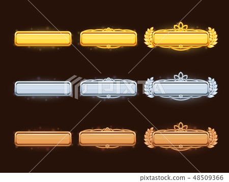 Bronze, silver and golden cartoon vector title banners Bronze, silver and golden cartoon vector title banners 48509366