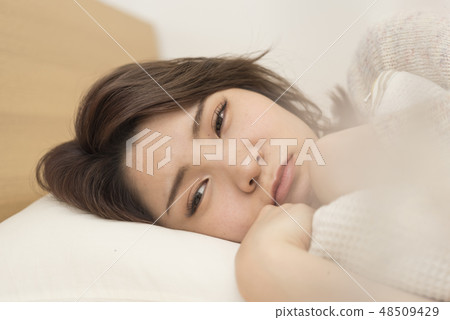 Young lady relaxing lifestyle holiday holiday melancholy 48509429