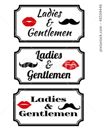 Ladies and gentlemens with lips and mustaches 48509446
