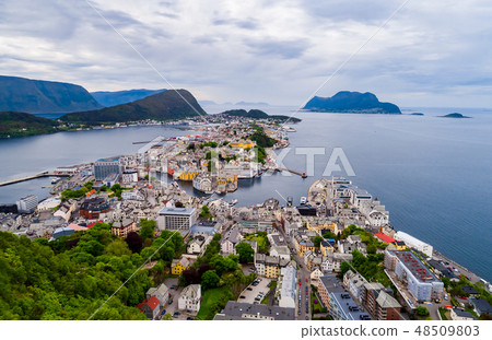 City of Alesund Norway Aerial footage City of Alesund Norway Aerial footage 48509803