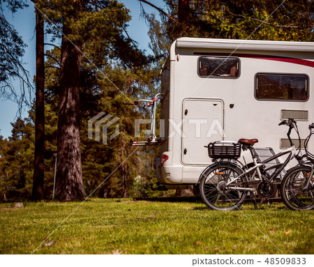 Family vacation travel RV, holiday trip  motorhome 48509833