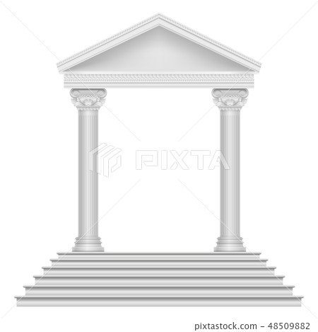 Ancient roman temple with steps and columns 48509882