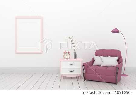 Modern room have pink sofa Modern room have pink sofa 48510503