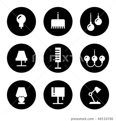 Lighting flat icons - lamps, sconce and floor lamps Lighting flat icons - lamps, sconce and floor lamps 48510780