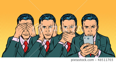 Not see say look, smartphone communication concept 48511703