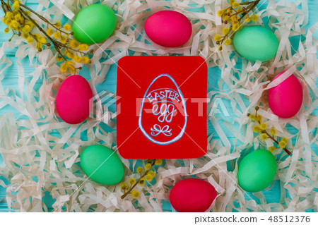 Frame from colorful Easter eggs. 48512376