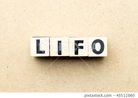 Alphabet letter block in word LIFO 48512860