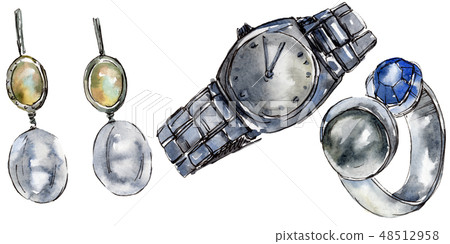 Fashionable sketch glamour illustration in a watercolor style isolated element. Watercolour Fashionable sketch glamour illustration in a watercolor style isolated element. Watercolour 48512958