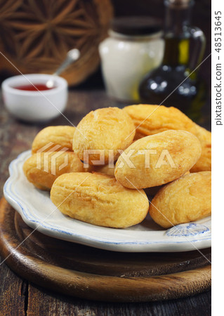 French cuisine. Pomme dauphine: potato cutlet 48513645