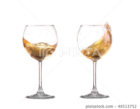 white wine splash before white background 48513752