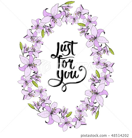 Vector Lily floral botanical flower. Wild spring leaf wildflower. Engraved ink art. Frame border Vector Lily floral botanical flower. Wild spring leaf wildflower. Engraved ink art. Frame border 48514202