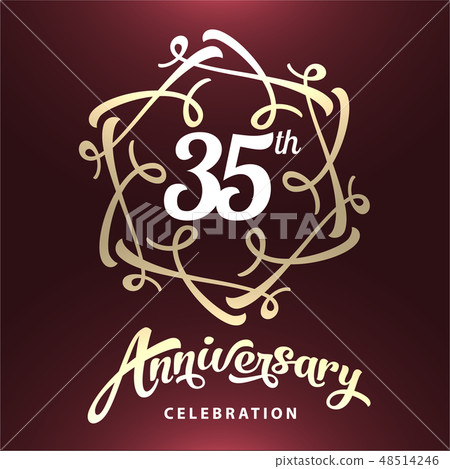 35th anniversary label golden design elements 35th anniversary label golden design elements 48514246